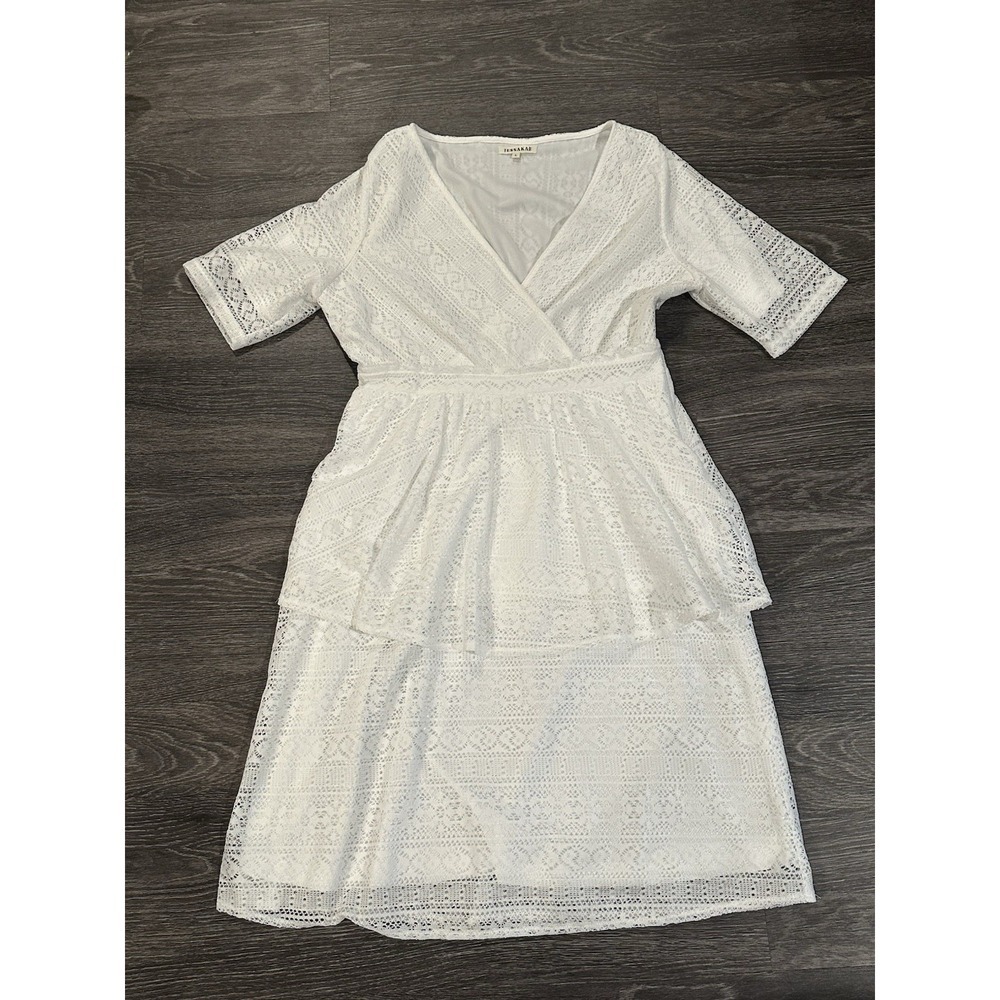 JessaKae Elegant White Lace Midi Dress - Picture 13 of 15
